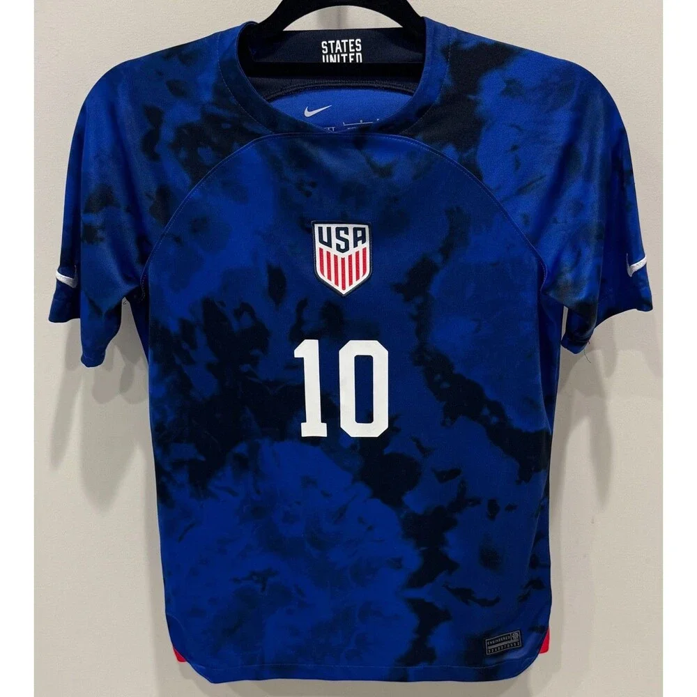 Team USA Soccer Nike Jersey - Youth Large - Christian Pulisic #10 - Blue